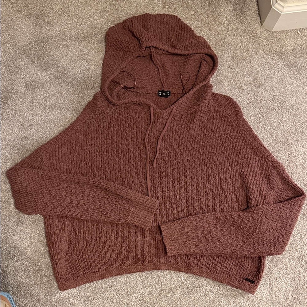 Billabong cropped hooded sweater sz L